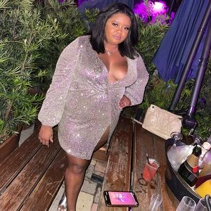 Silver Sequin Mini Dress